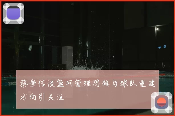 蔡崇信谈篮网管理思路与球队重建方向引关注